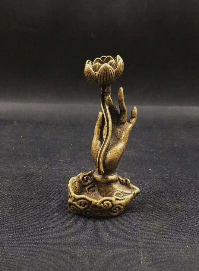 JAGTRADE Incense for Burner Buddha Hand Lotus Backflow Incense Holder Metal ?Censer for Home Bedroom Living Room Decoration, 6x3.9x2.3cm - Image 2